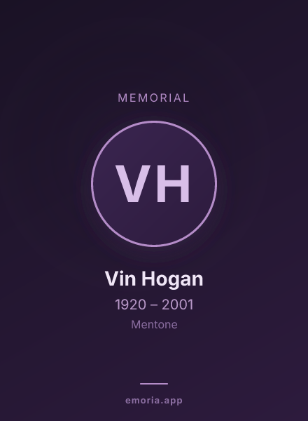 Memorial portrait of Vin Hogan