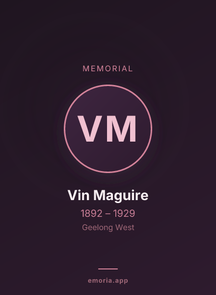 Memorial portrait of Vin Maguire