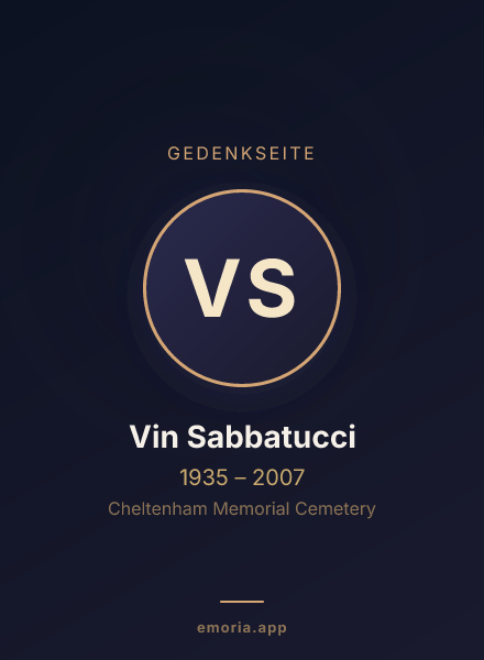 Gedenkportrait von Vin Sabbatucci