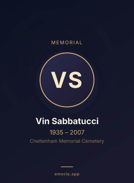 Memorial portrait of Vin Sabbatucci