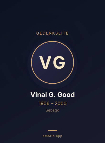 Gedenkportrait von Vinal G. Good