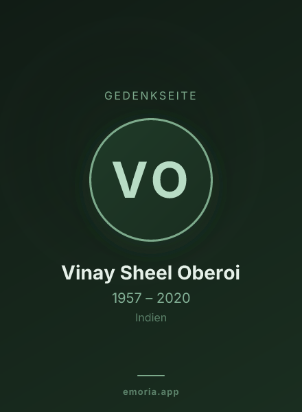 Gedenkportrait von Vinay Sheel Oberoi