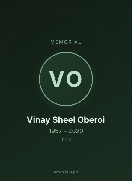Memorial portrait of Vinay Sheel Oberoi