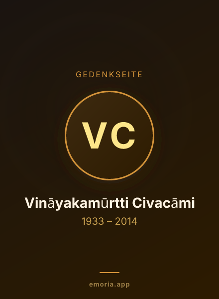 Gedenkportrait von Vināyakamūrtti Civacāmi