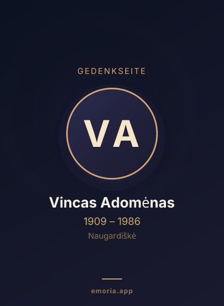 Gedenkportrait von Vincas Adomėnas