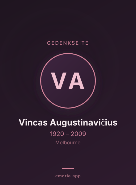 Gedenkportrait von Vincas Augustinavičius