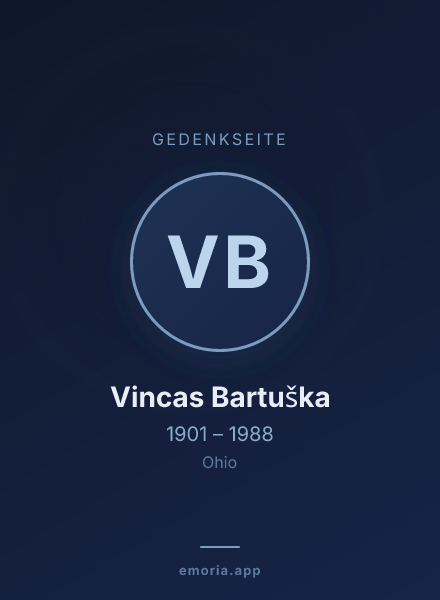 Gedenkportrait von Vincas Bartuška