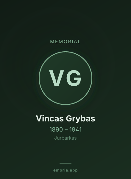 Memorial portrait of Vincas Grybas
