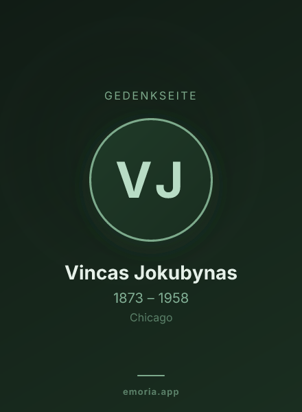 Gedenkportrait von Vincas Jokubynas