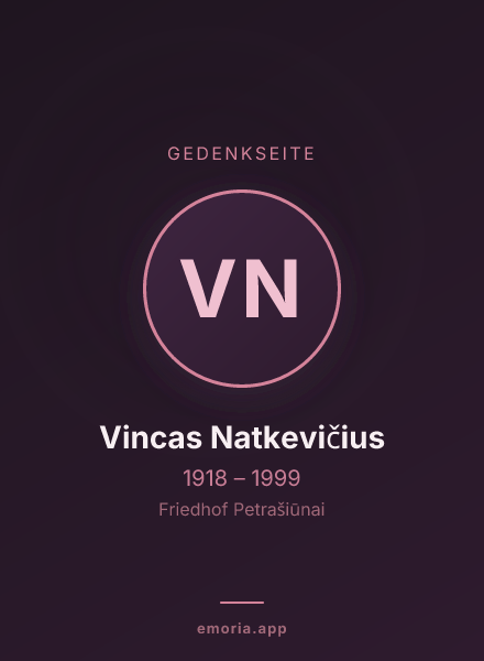 Gedenkportrait von Vincas Natkevičius