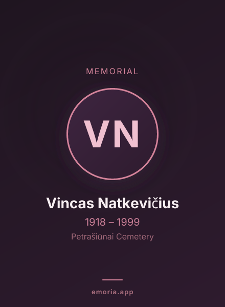 Memorial portrait of Vincas Natkevičius