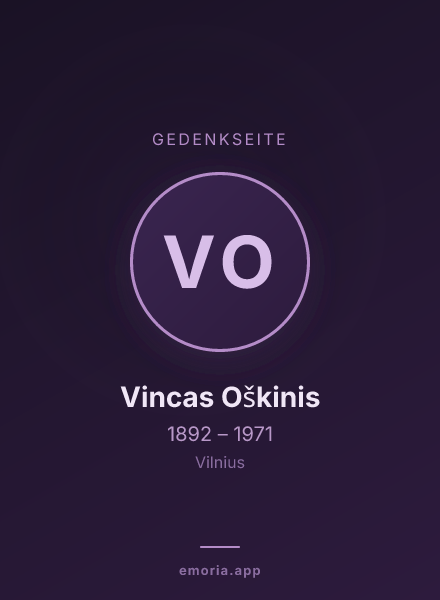 Gedenkportrait von Vincas Oškinis