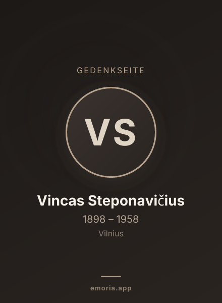 Gedenkportrait von Vincas Steponavičius