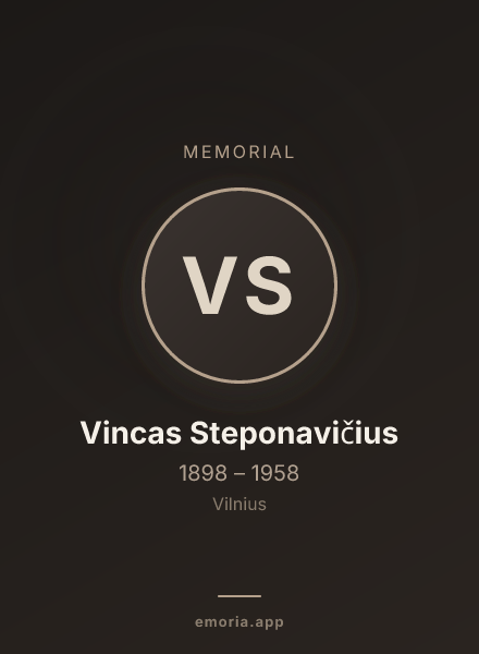 Memorial portrait of Vincas Steponavičius