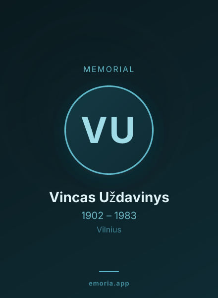 Memorial portrait of Vincas Uždavinys