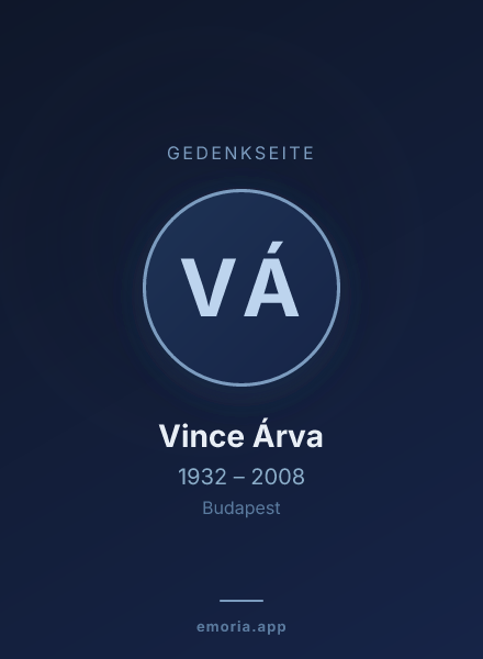Gedenkportrait von Vince Árva