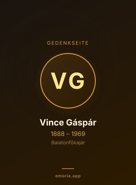 Gedenkportrait von Vince Gáspár