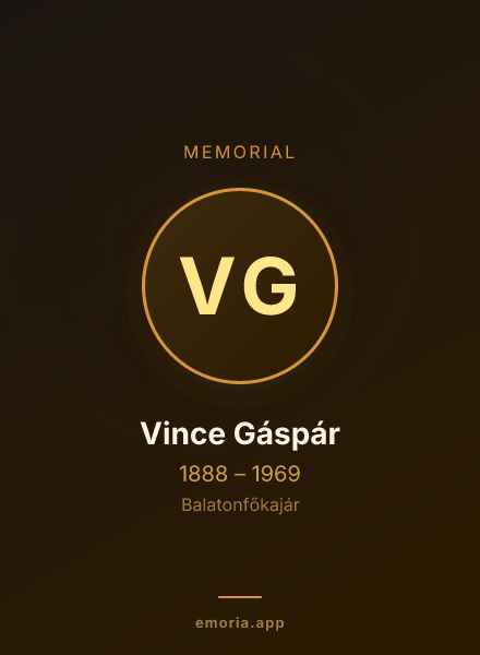 Memorial portrait of Vince Gáspár