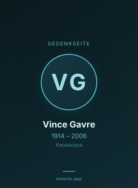 Gedenkportrait von Vince Gavre