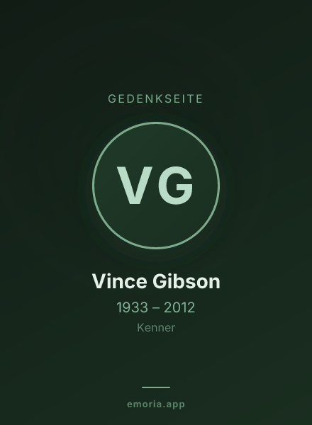 Gedenkportrait von Vince Gibson