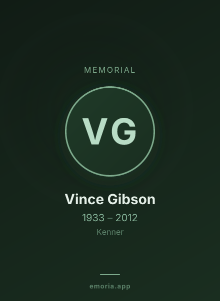 Memorial portrait of Vince Gibson