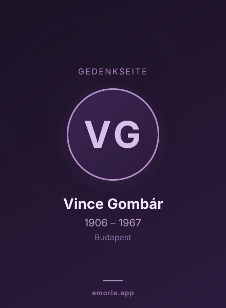 Gedenkportrait von Vince Gombár