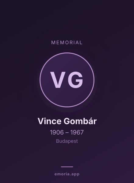 Memorial portrait of Vince Gombár