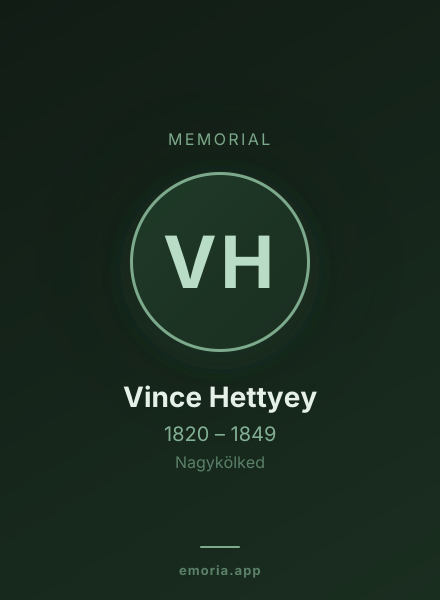 Memorial portrait of Vince Hettyey
