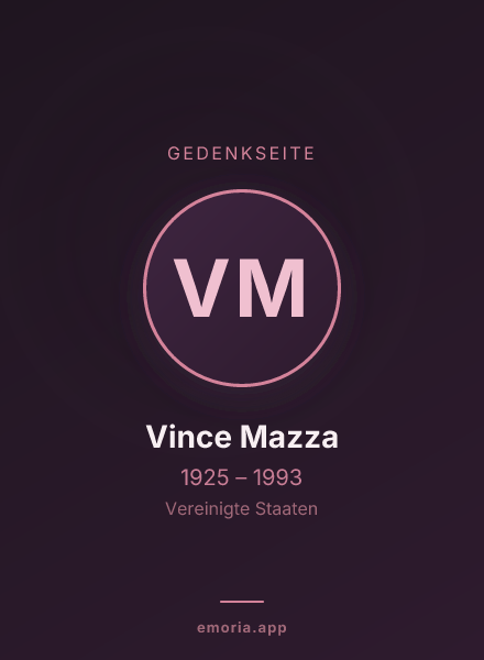 Gedenkportrait von Vince Mazza