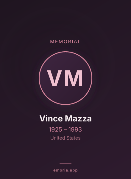 Memorial portrait of Vince Mazza
