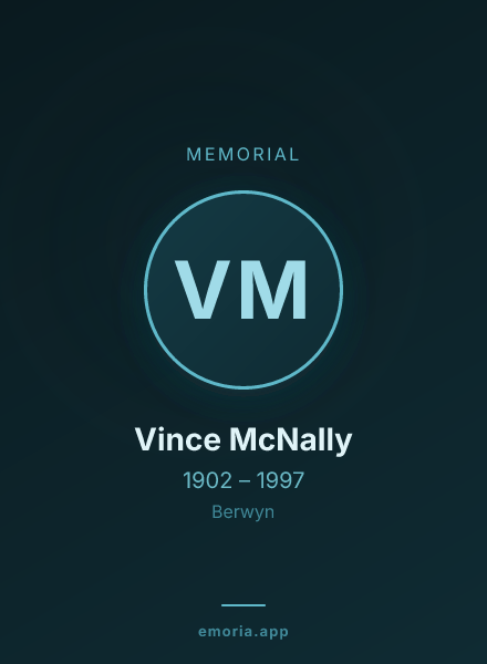 Memorial portrait of Vince McNally