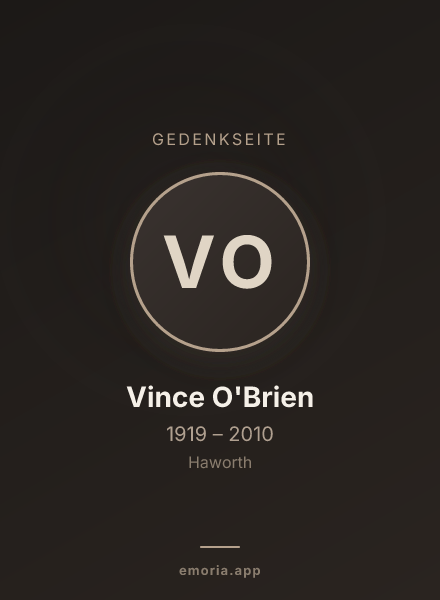Gedenkportrait von Vince O'Brien