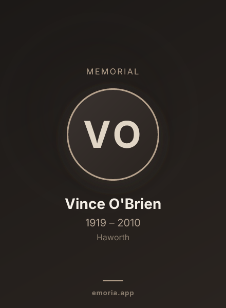 Memorial portrait of Vince O'Brien