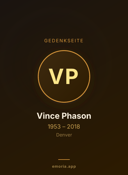 Gedenkportrait von Vince Phason