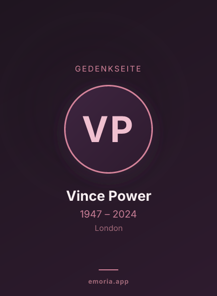 Gedenkportrait von Vince Power