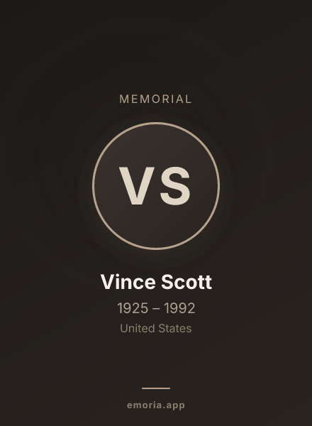 Memorial portrait of Vince Scott