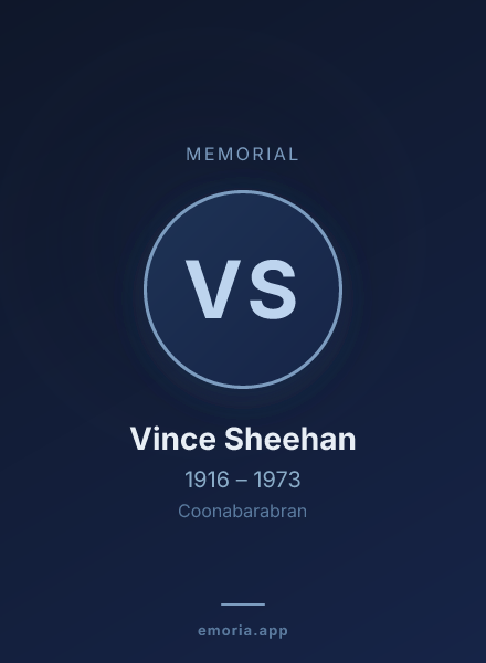 Memorial portrait of Vince Sheehan