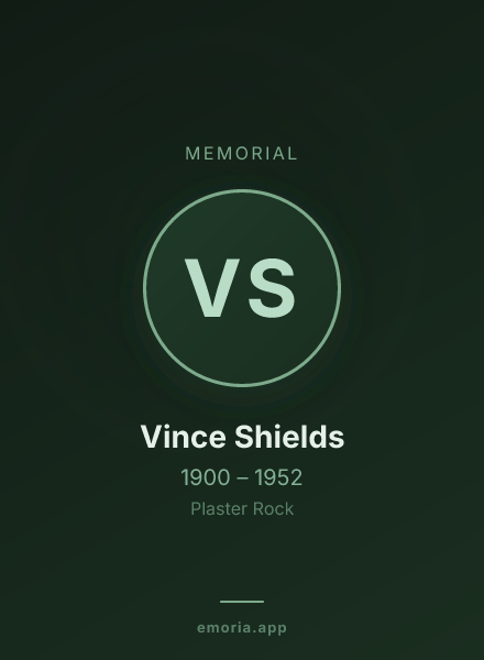 Memorial portrait of Vince Shields