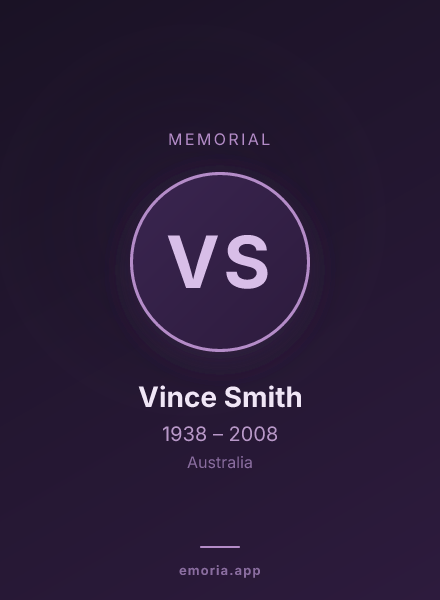 Memorial portrait of Vince Smith