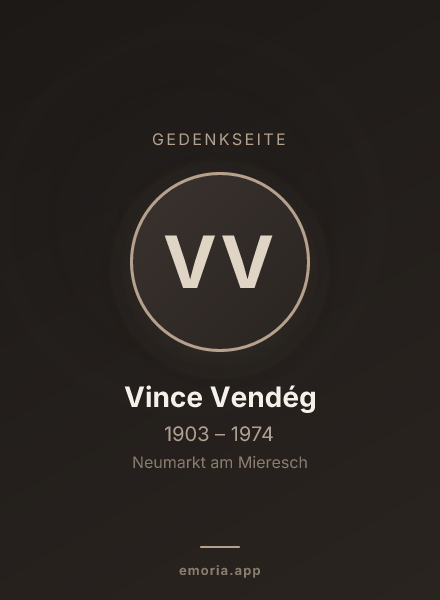 Gedenkportrait von Vince Vendég