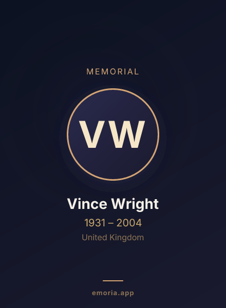 Memorial portrait of Vince Wright