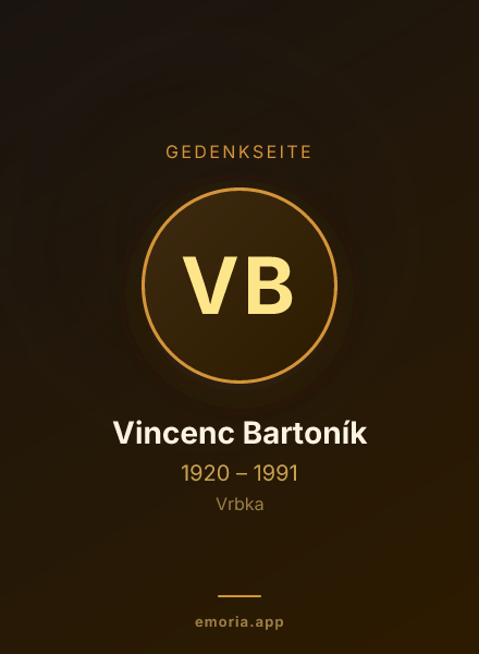 Gedenkportrait von Vincenc Bartoník