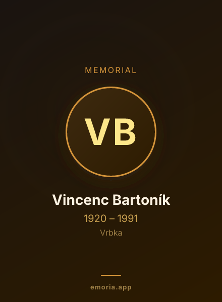 Memorial portrait of Vincenc Bartoník