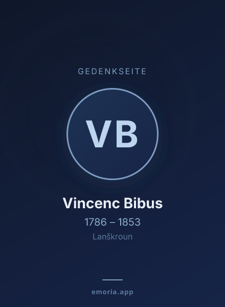 Gedenkportrait von Vincenc Bibus