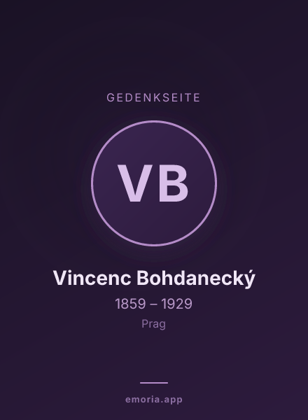 Gedenkportrait von Vincenc Bohdanecký