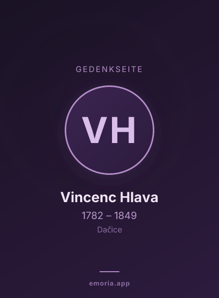Gedenkportrait von Vincenc Hlava