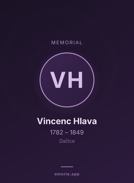 Memorial portrait of Vincenc Hlava