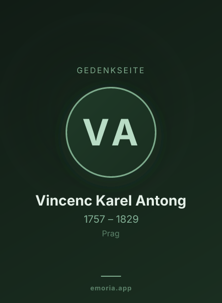 Gedenkportrait von Vincenc Karel Antong