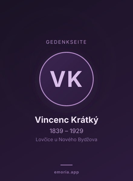 Gedenkportrait von Vincenc Krátký