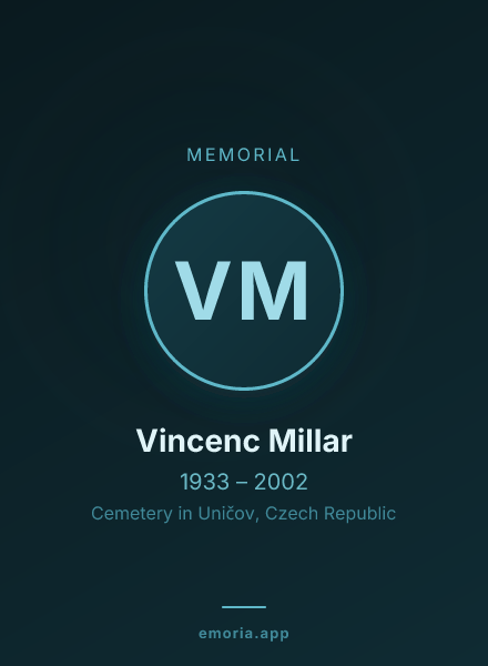 Memorial portrait of Vincenc Millar